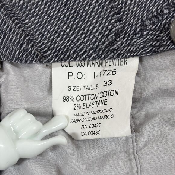 Ballin 6 East Pants Men's 33 Warm Pewter Traditional Fit Trousers Stretch - Picture 13 of 14